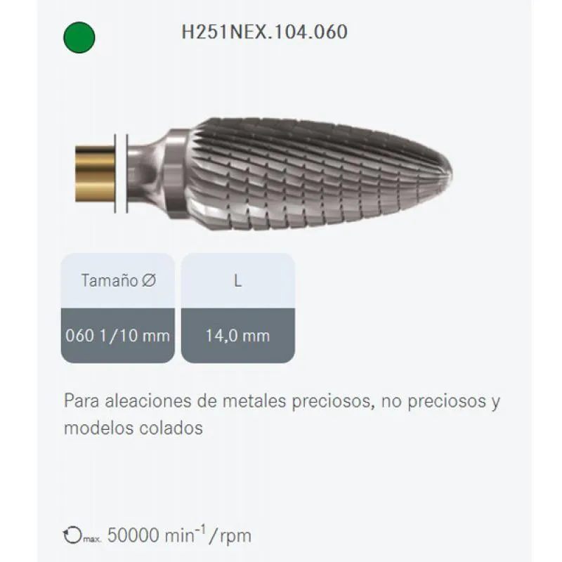 FRESAS KOMET PM TUNGSTENO H251NEX.104.060 - 1UD.