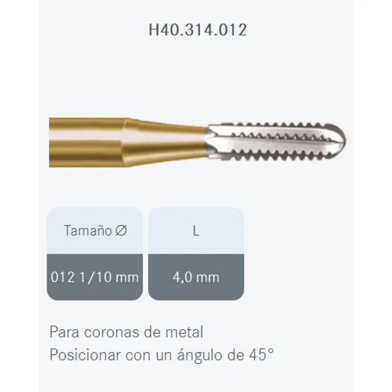 FRESAS CARBIDE KOMET FG - H40.314.012 5UDS. PARA METAL