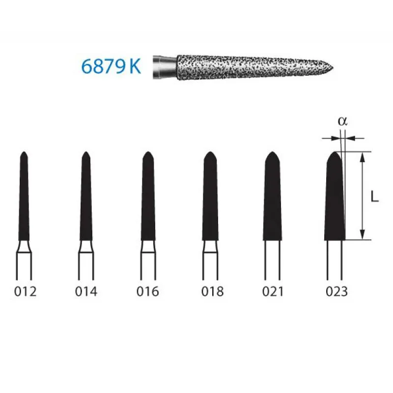 FRESAS DIAMANTE KOMET FG - 6879K GRANO GRUESO 5UDS
