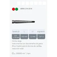 FRESAS DIAMANTE KOMET FG - 6844.314 GRANO GRUESO 5UDS
