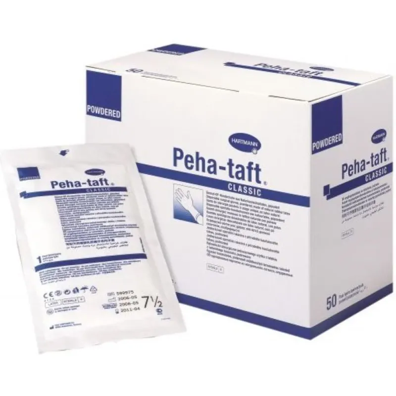 GUANTES DE LATEX ESTERILES PEHA TAFT S/P Nº6 50UDS