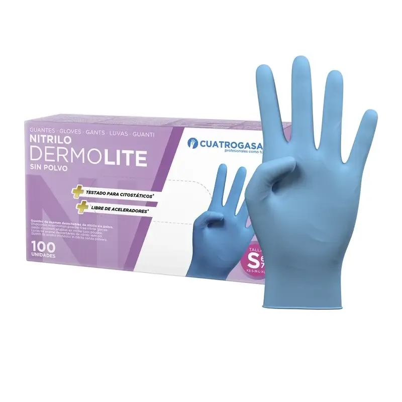 GUANTES NITRILO SIN POLVO AZULES - TALLA M