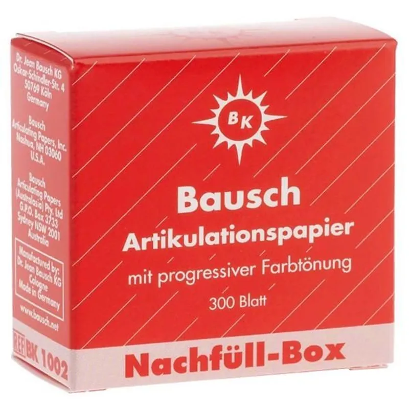 PAPEL ARTICULAR BK 1002 ROJO 200 MICRAS REPOS.300UDS,