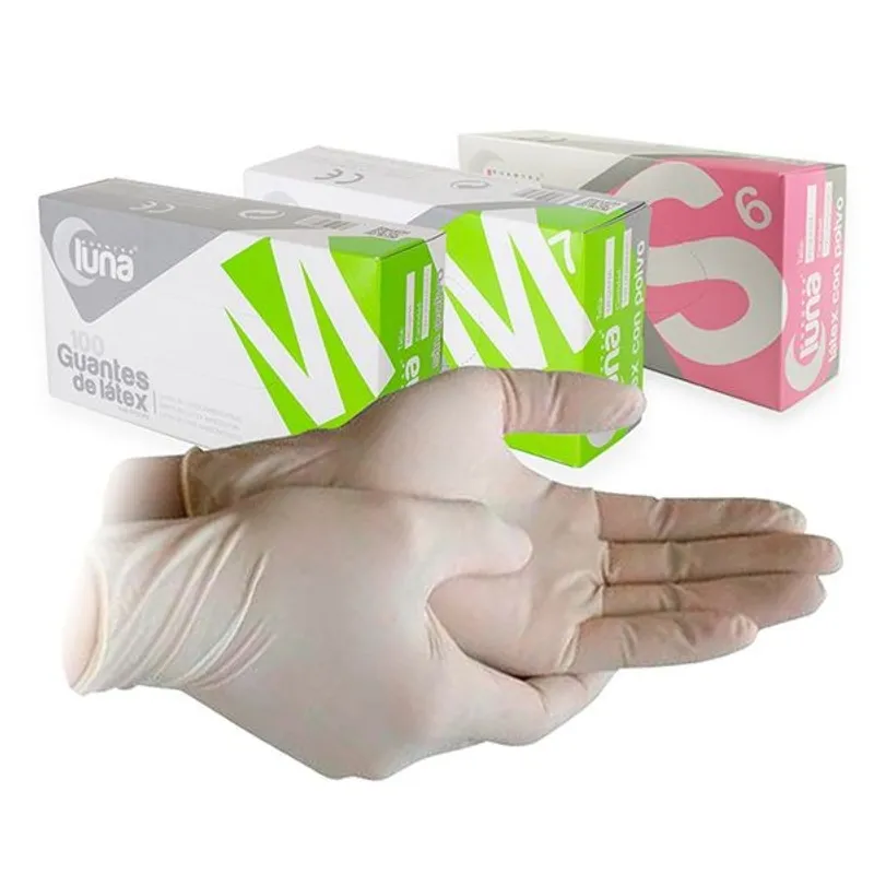 GUANTES DE LÁTEX SIN POLVO - GRANDES - TALLA L